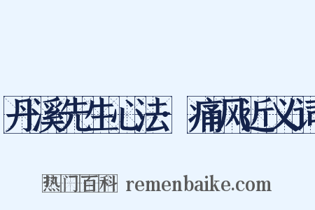 丹溪先生心法·痛风近义词是什么意思的图片